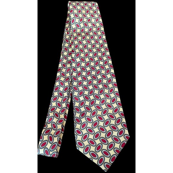 Robert Talbott Nordstrom Tie Men's Size 3.75" x 57" Yellow Red Geometric Print - Picture 3 of 7